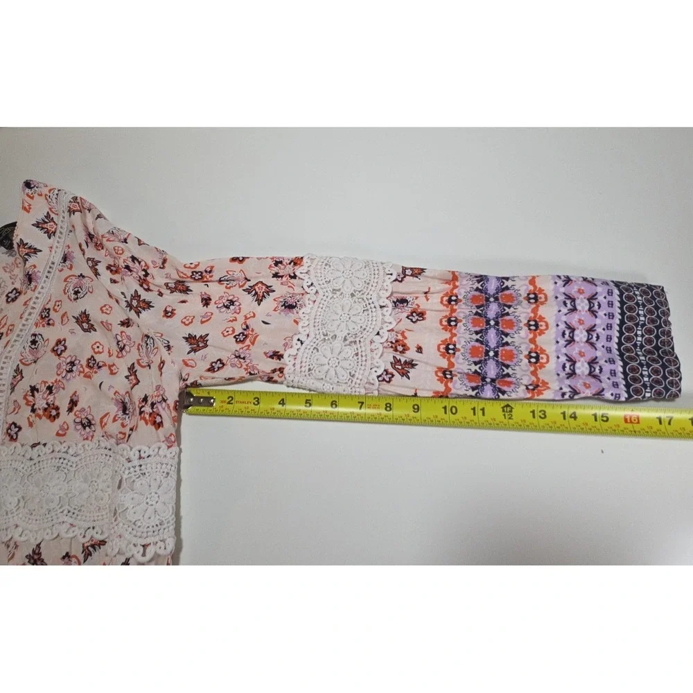 Suzanne Betro Floral ‎ Tunic Blouse Long Sleeve Large - Picture 5 of 7